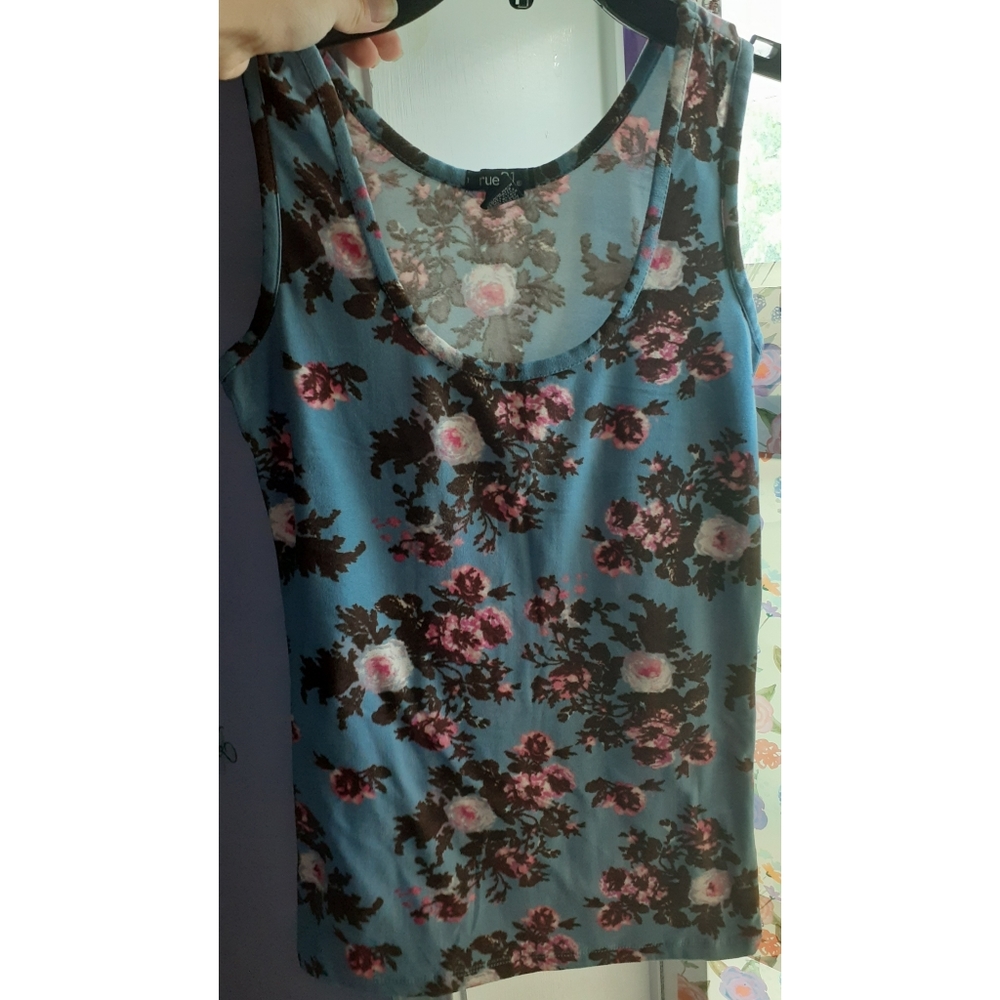 Light Blue floral tank top